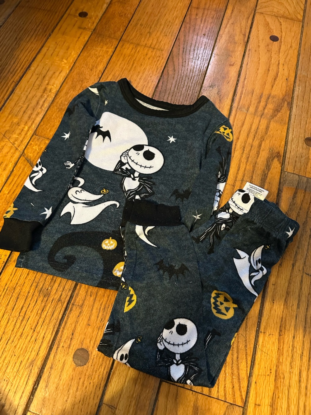Disney Gray and Black Nighttime Jack Skellington Print Top